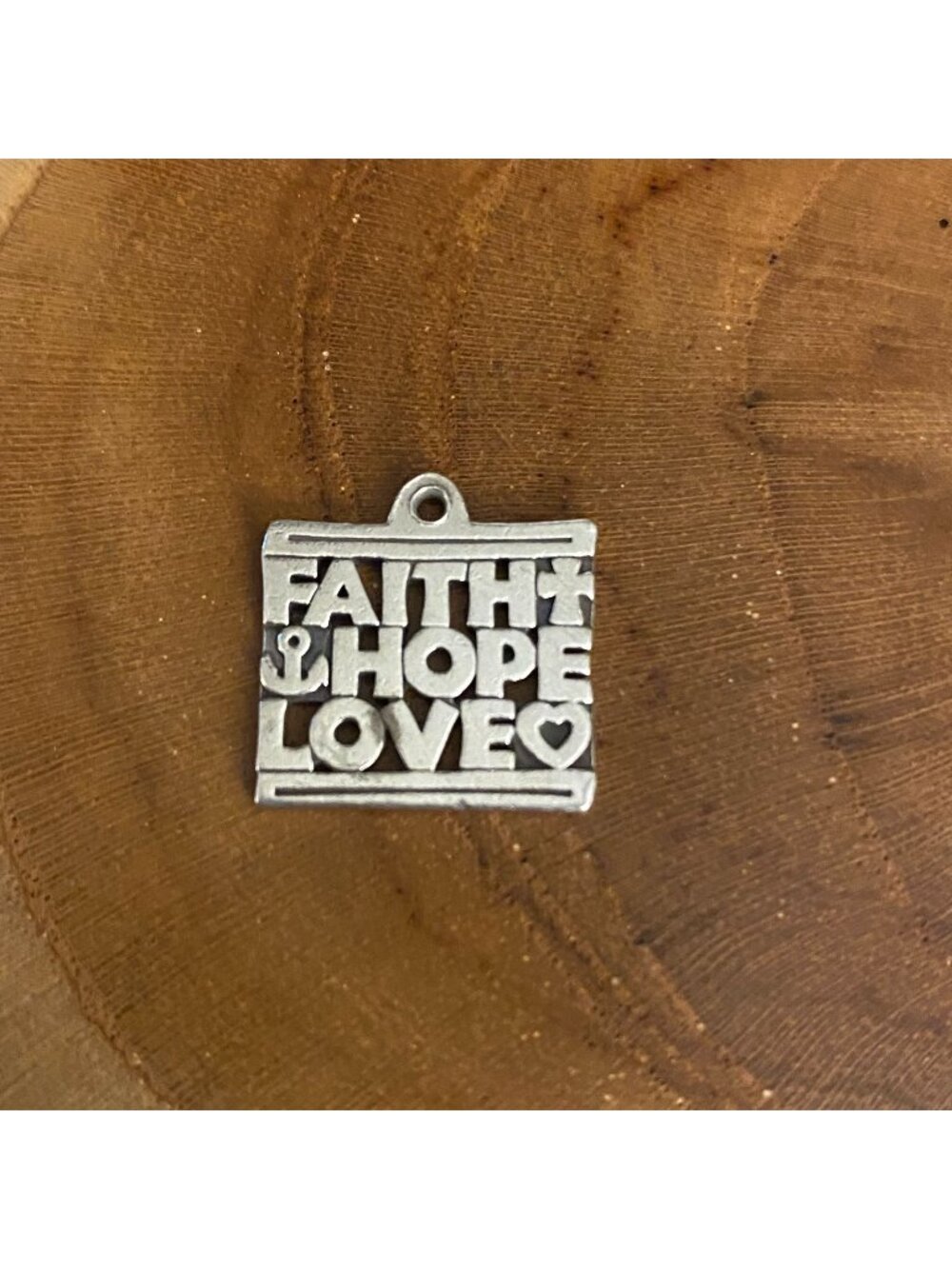 RETIRED James Avery Faith Hope Love Charm, Sterling Silver
